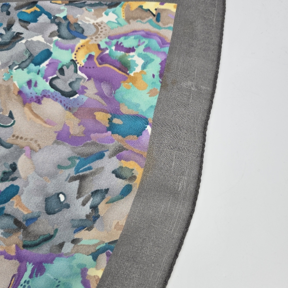 Missoni Multicolor Pattern Square Scarf Silk Grey… - image 7